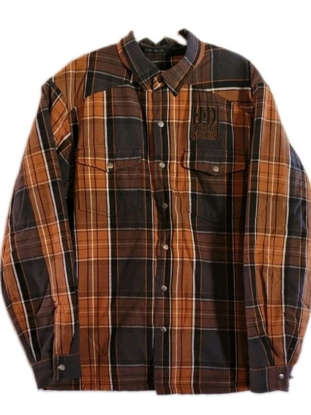 Harley-Davidson Sherpa Lined Plaid Shacket Jacket Handwarmer Pockets Heavyweight